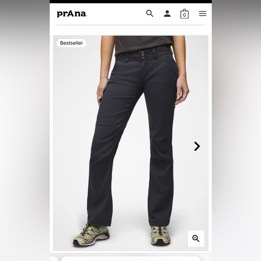 PRANA Halle Pant Gray Roll Up Convertible Straight Hiking Outdoor Sz